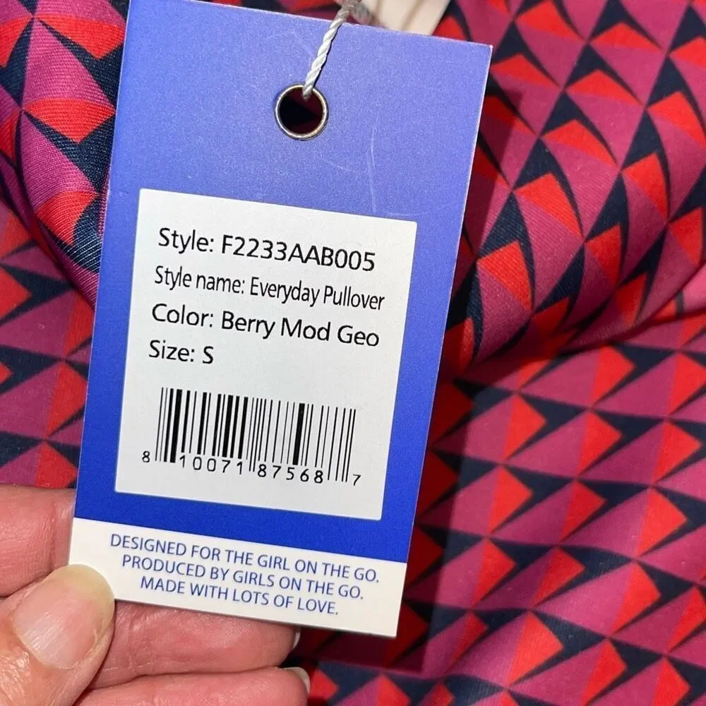 ADDISON BAY Women's Everyday Turtleneck Pullover Berry Mod Geo Size Small NWT $1 - Picture 11 of 14